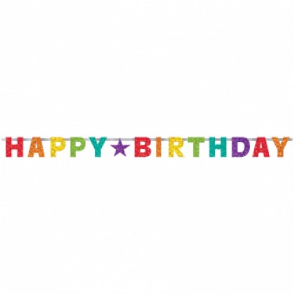 Letter Banner Birthday Accessories Rainbow Foil