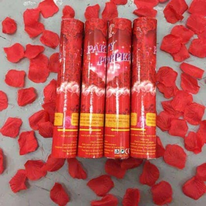 30cm Red Flower Petals Confetti Popper