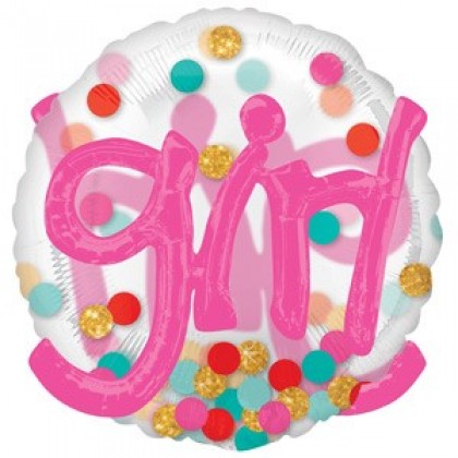 P80 36" It's A Girl Confetti Dots Multi-Balloon