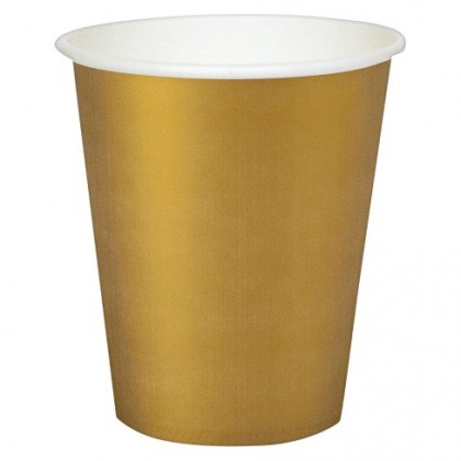 9Oz Plastic Cup - Gold