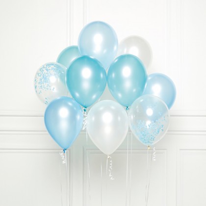 DIY Balloon Bouquet Blue 10 Balloons