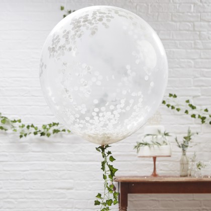 Balloons - Huge - White Confetti