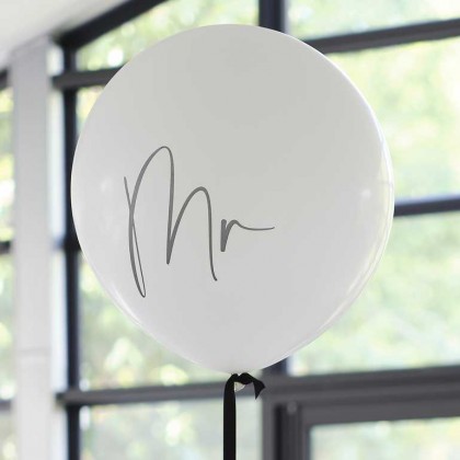 Balloon - Mr - 36 Inch - Black & White