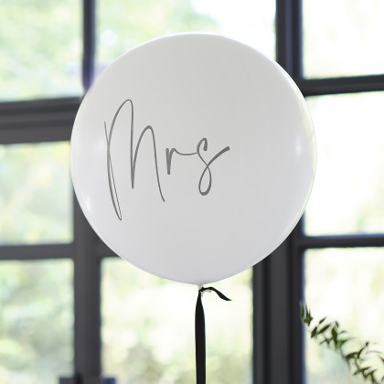 Balloon - Mrs - 36 Inch - Black & White