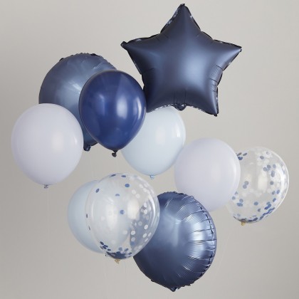 Blue, Navy & Confetti Balloon Bundle