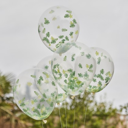 Eco Balloon Bundle - Jungle Leaf Confetti Filled Balloons