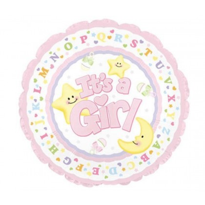 S40 18" It's a Baby Girl Stars & Moon Standard