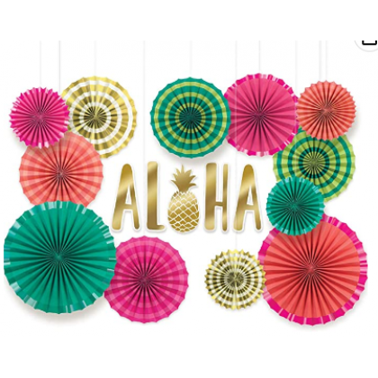 Aloha Deluxe Fan Decorating Kit  Paper & Foil Board