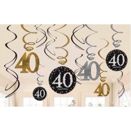 Sparkling Celebration 40th Birthday Swirl
