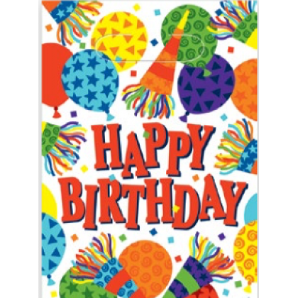 Birthday Horns Folded Loot Bags - Plastic