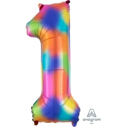 L34 35" Number 1 Rainbow Splash