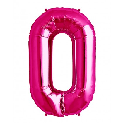 40" Megaloon Number 0 Pink Balloon