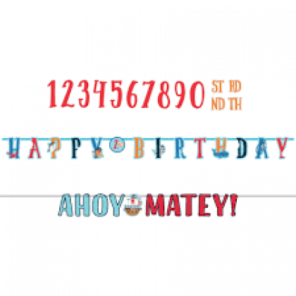 Ahoy Birthday Personalized Jumbo Letter Banner Kit - Paper
