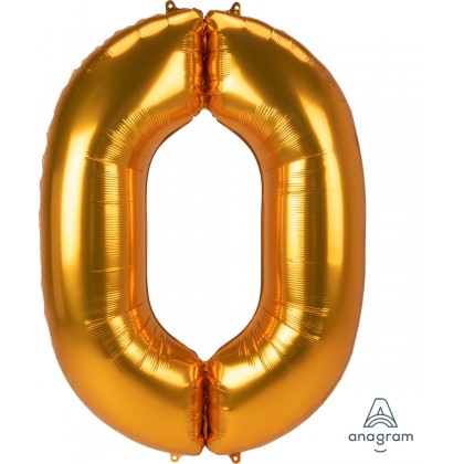 L53 54" Jumbo Number "0" Gold SuperShape