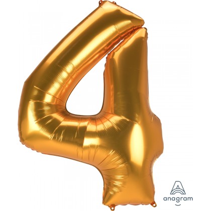 L53 54" Jumbo Number "4" Gold SuperShape
