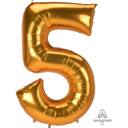 L53 54" Jumbo Number "5" Gold SuperShape