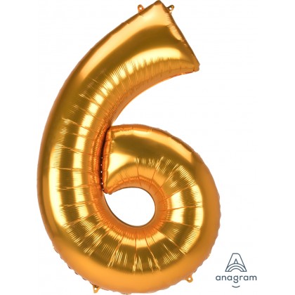 L53 54" Jumbo Number "6" Gold SuperShape