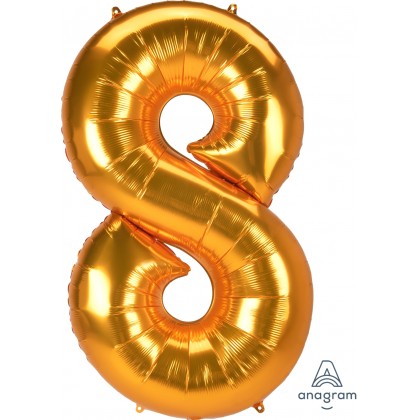 L53 54" Jumbo Number "8" Gold SuperShape