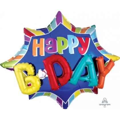 P45 35" Burst Happy BDay Multi-Balloon