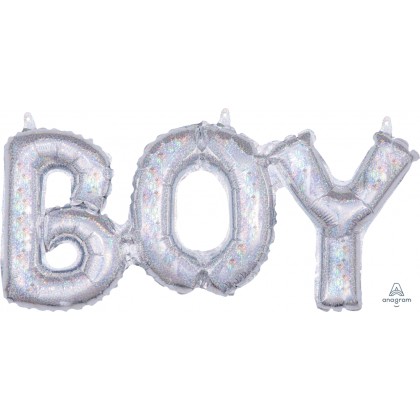 S55 20" (Silver Holo) Block Phrase : Boy