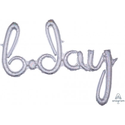 G40 37" (Silver Holo) Script Phrase : Bday