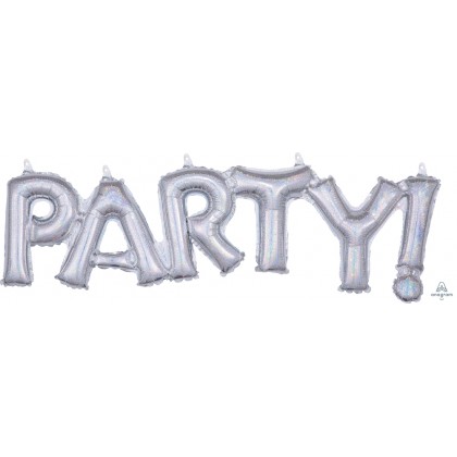 G20 33" (Silver Holo) Block Phrase : Party!