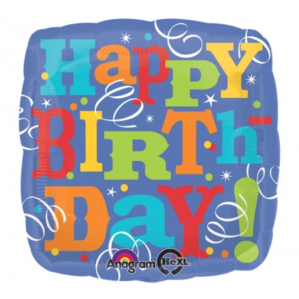 S40 17" Birthday Fever Square Standard HX®