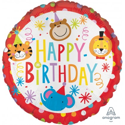 S40 17" Circus Theme Happy Birthday Standard HX®