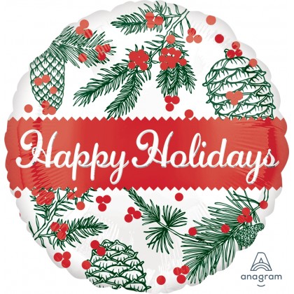 S40 17" Happy Holidays Pine Cones Standard HX®