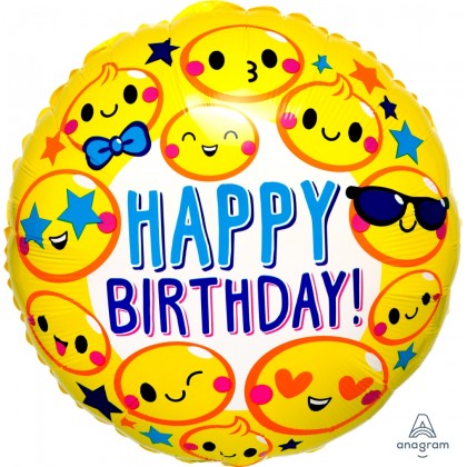 S70 21" Happy Birthday Emoticon Fun ColorBlast XL®