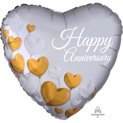 S40  17" 18HI XL ANNIVERSARY PLATINUM HEARTS