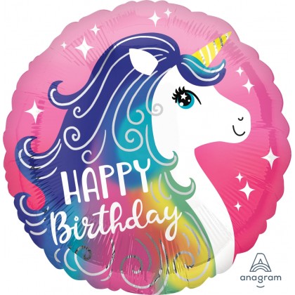 S40 17" Pink Unicorn Happy Birthday Standard HX®