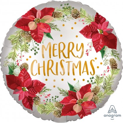 S40 17" Satin Infused Poinsettia Christmas Standard Satin XL®