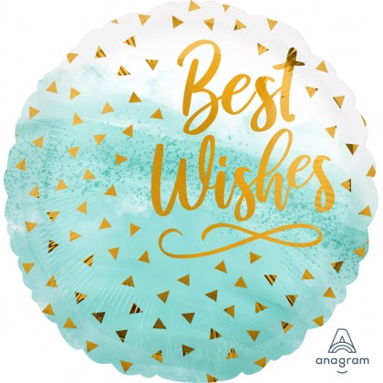 S40 17" Best Wishes Gold Confetti Standard HX®