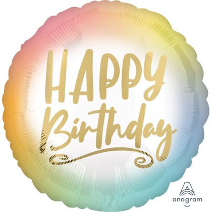 S40 17" Ombré and Gold Happy Birthday Standard HX®