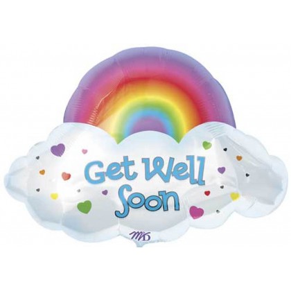 P35 24" Get Well Soon Rainbow & Cloud SuperShape™ XL®