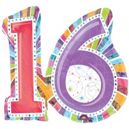 P35 28" Radiant 16TH Birthday SuperShape™ XL®