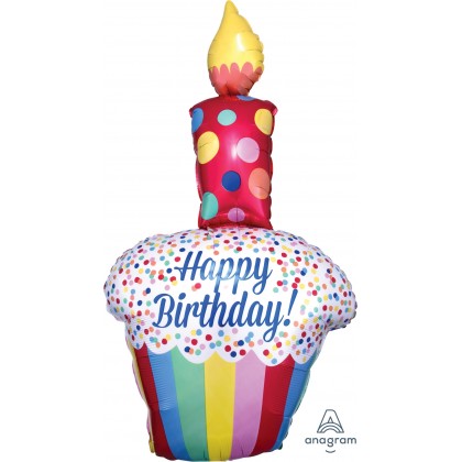 P35 41" Bright Birthday Cupcake SuperShape™ XL®