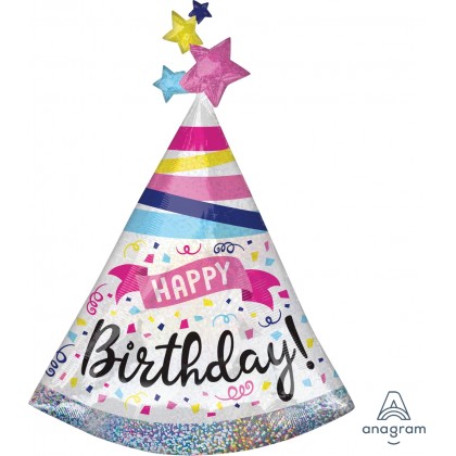 P40 36" Happy Birthday Sparkle Banner SuperShape Holographic