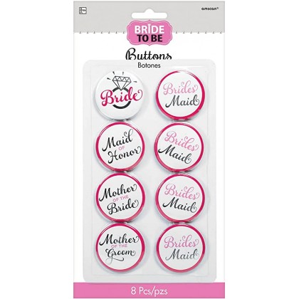 Elegant Bride Pack of Buttons - Metal