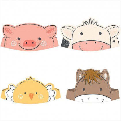 Barnyard Birthday Crowns - Paper