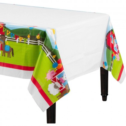 Barnyard Birthday Plastic Table Cover