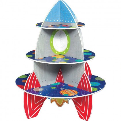 Blast Off Birthday Rocket Treat Stand - Laminated Foam Core