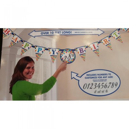 Bright Birthday Jumbo Add-An-Age Letter Banner - Paper