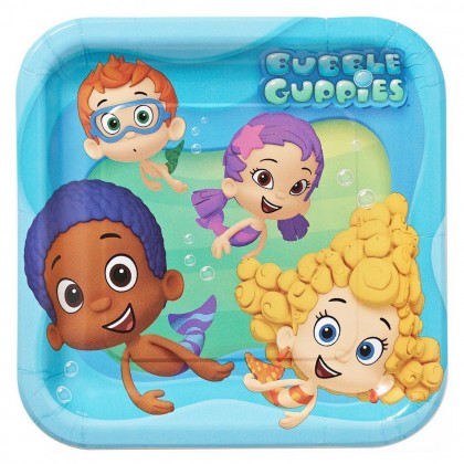 Bubble Guppies™ Party Square Plates, 9"
