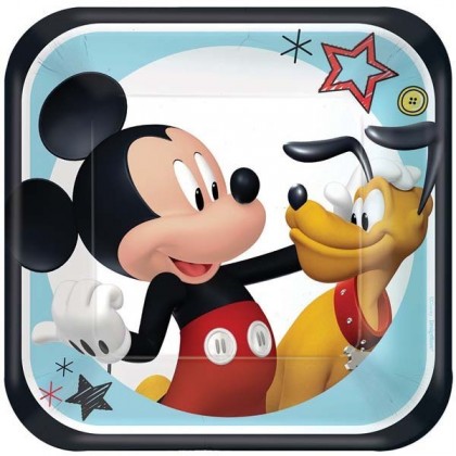 Disney Mickey On The Go Square Plates 7in