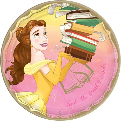 ©Disney Princess Once Upon A Time Round Plates, 9 in - Belle