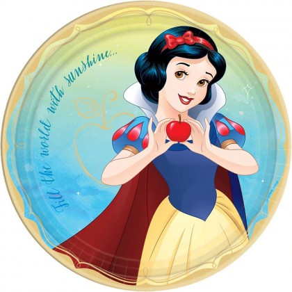 ©Disney Princess Once Upon A Time Round Plates, 9 in - Snow White
