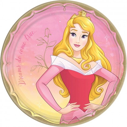 ©Disney Princess Once Upon A Time Round Plates, 9 in - Aurora