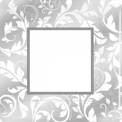 Elegant Scroll Square Metallic Plates 10 in